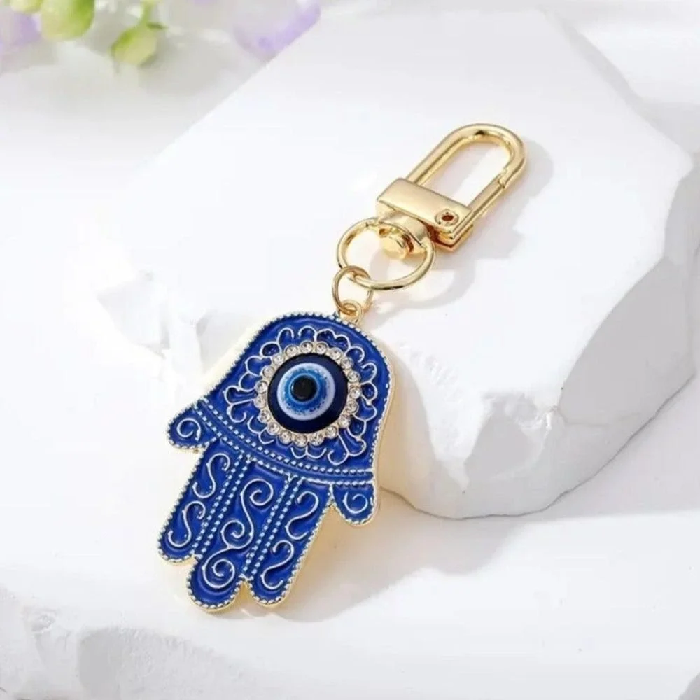 Evil Eye Bling Keychain Key Ring For Women Zircon Fatima Hand‎ - CHOOSE ONE